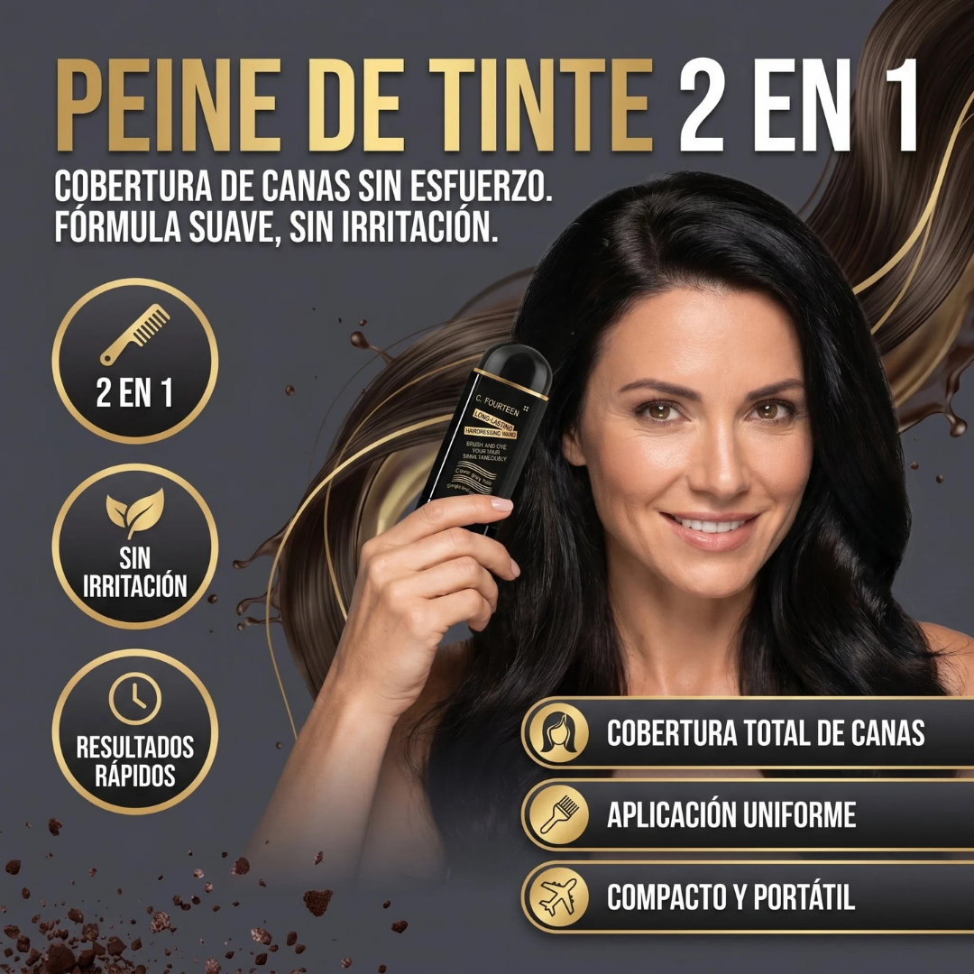 PEINE PORTÁTIL PARA TEÑIR EL CABELLO, CUBRE CANAS AL INSTANTE