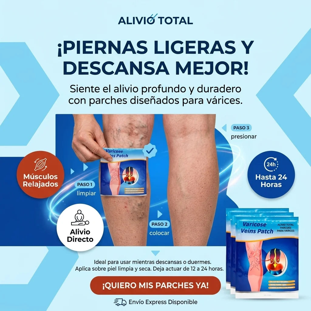 PARCHES PARA ALIVIO DE VENAS VARICES Y PIERNAS CANSADAS