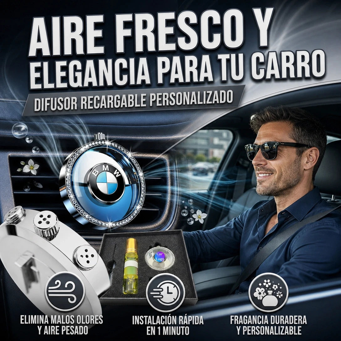 AMBIENTADOR PERSONALIZADO PARA CARRO, AIRE FRESCO Y ESTILO