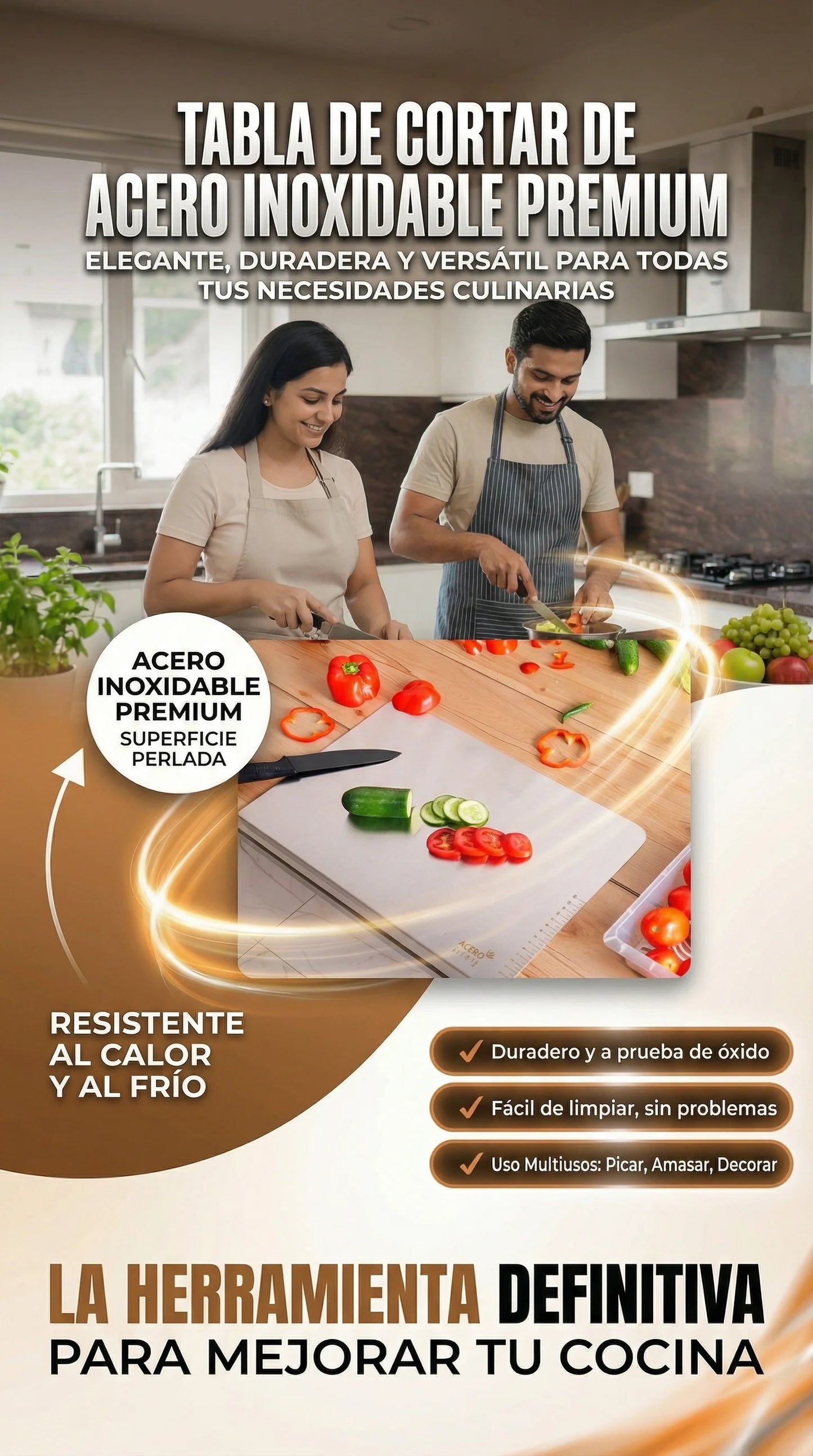 TABLA DE COCINA PREMIUM INDESTRUCTIBLE, HIGIENICA Y TÉRMICA