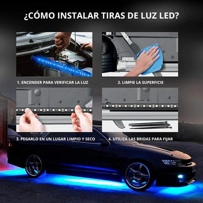 🚗TIRAS DE LUCES LED RGB PARA CHASIS DE CARRO📱