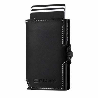 TARJETERO MINIMALISTA DE CUERO GENUINO CON PROTECCIÓN RFID