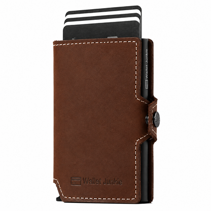 TARJETERO MINIMALISTA DE CUERO GENUINO CON PROTECCIÓN RFID
