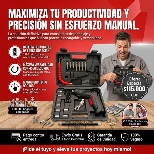 SET DESTORNILLADOR ELÉCTRICO X 47 PIEZAS
