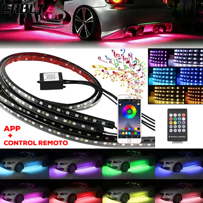 🚗TIRAS DE LUCES LED RGB PARA CHASIS DE CARRO📱