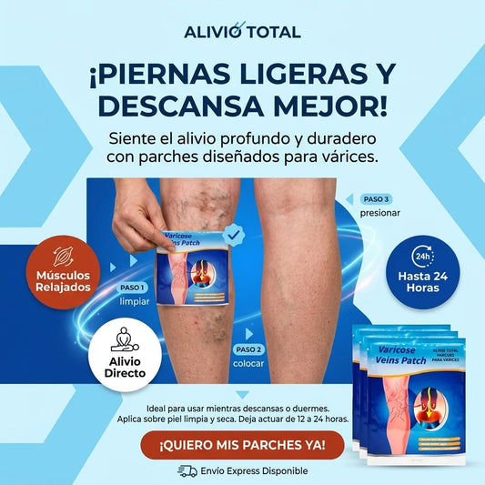 PARCHES PARA ALIVIO DE VENAS VARICES Y PIERNAS CANSADAS