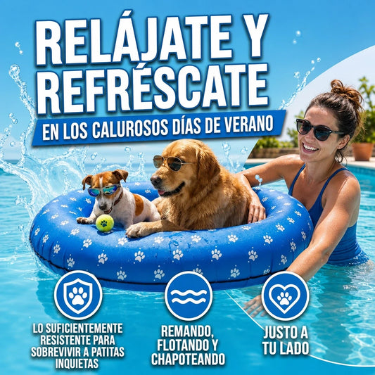 FLOTADOR INFLABLE PARA PERRITOS MÁXIMA DIVERSIÓN PARA EL VERANO
