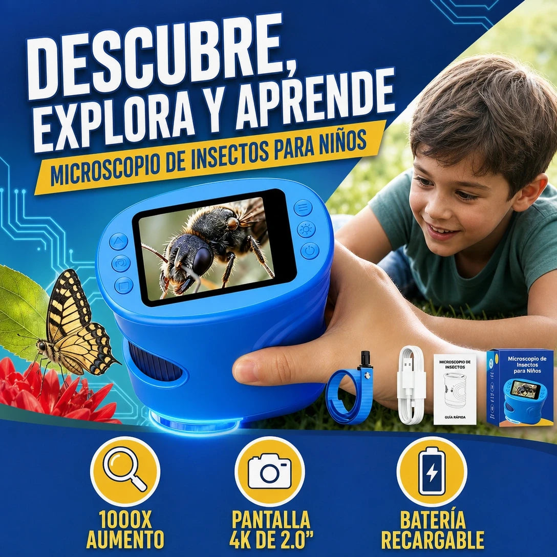MICROSCOPIO DE MANO PARA NIÑOS MÁXIMA DIVERSIÓN PARA TU PEQUEÑO EXPLORADOR
