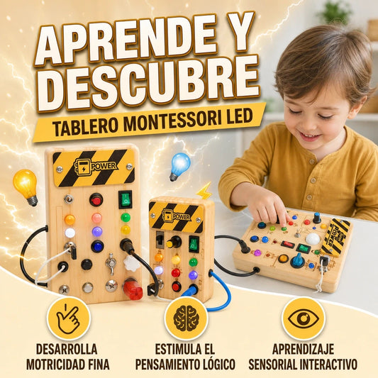 TABLERO LED DE ACTIVIDADES MONTESSORI APRENDIZAJE SENSORIAL Y DIVERSIÓN