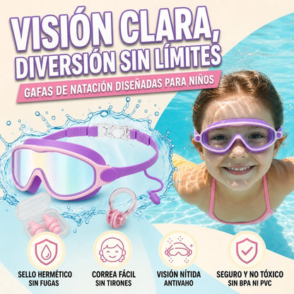 GAFAS DE NATACIÓN PARA NIÑOS Y NIÑAS AJUSTABLES DIVERSIÓN Y SEGURIDAD