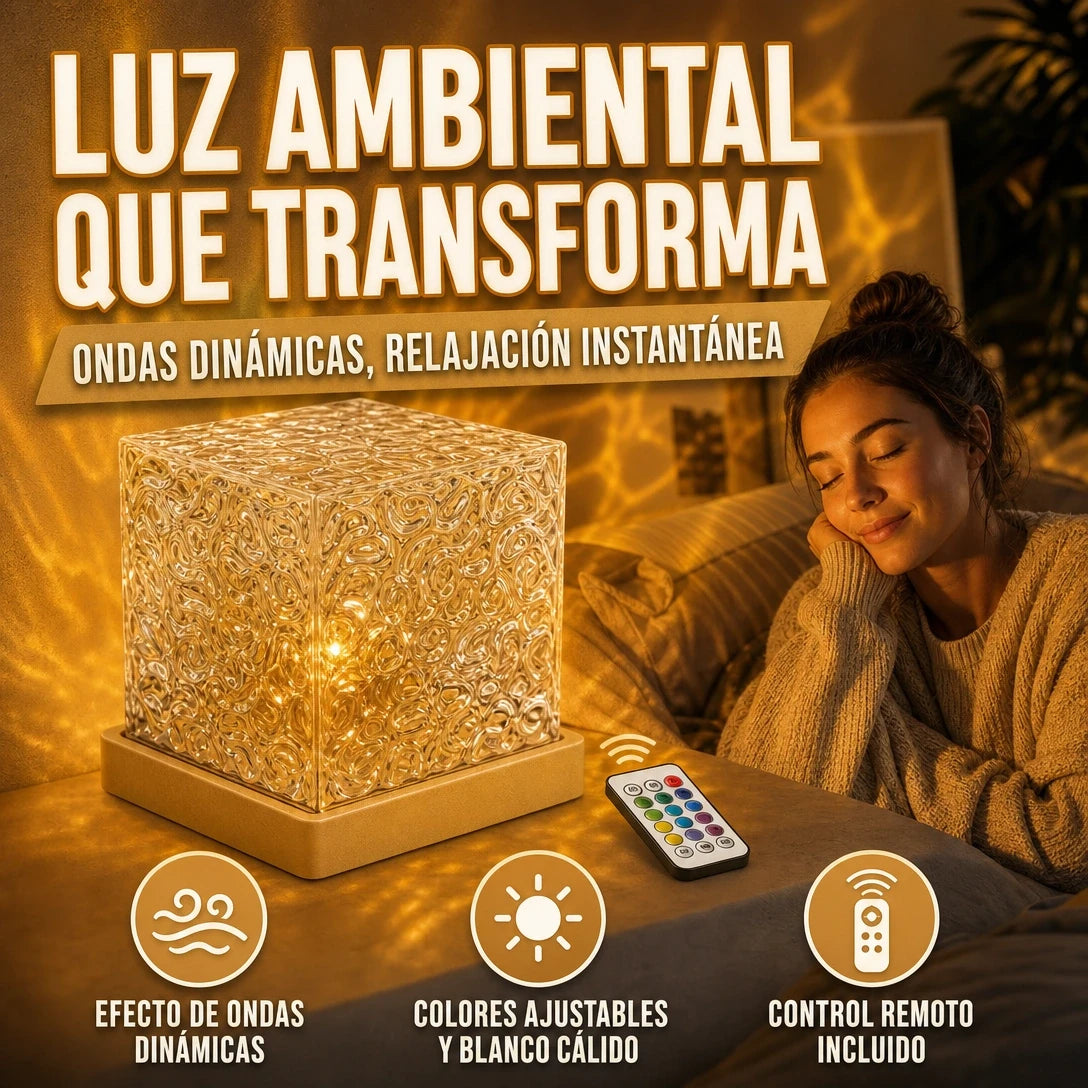 LUZ AMBIENTAL LED CUADRADA CON EFECTO DE ONDAS MAGIA EN TUS AMBIENTES