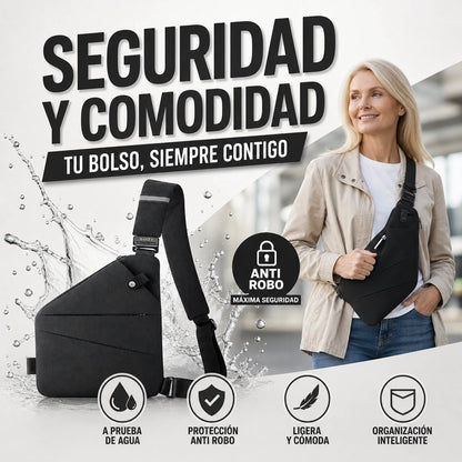 BANDOLERA ANTIRROBO A PRUEBA DE AGUA COMPACTO PERFECTO PARA VIAJES