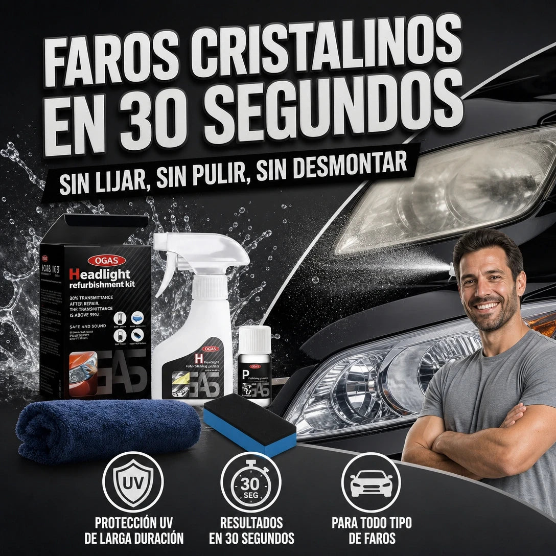 CARBRIGHT SPRAY PARA RESTAURAR LAS FAROLAS DE CARROS Y MOTOS BRILLO AL MÁXIMO