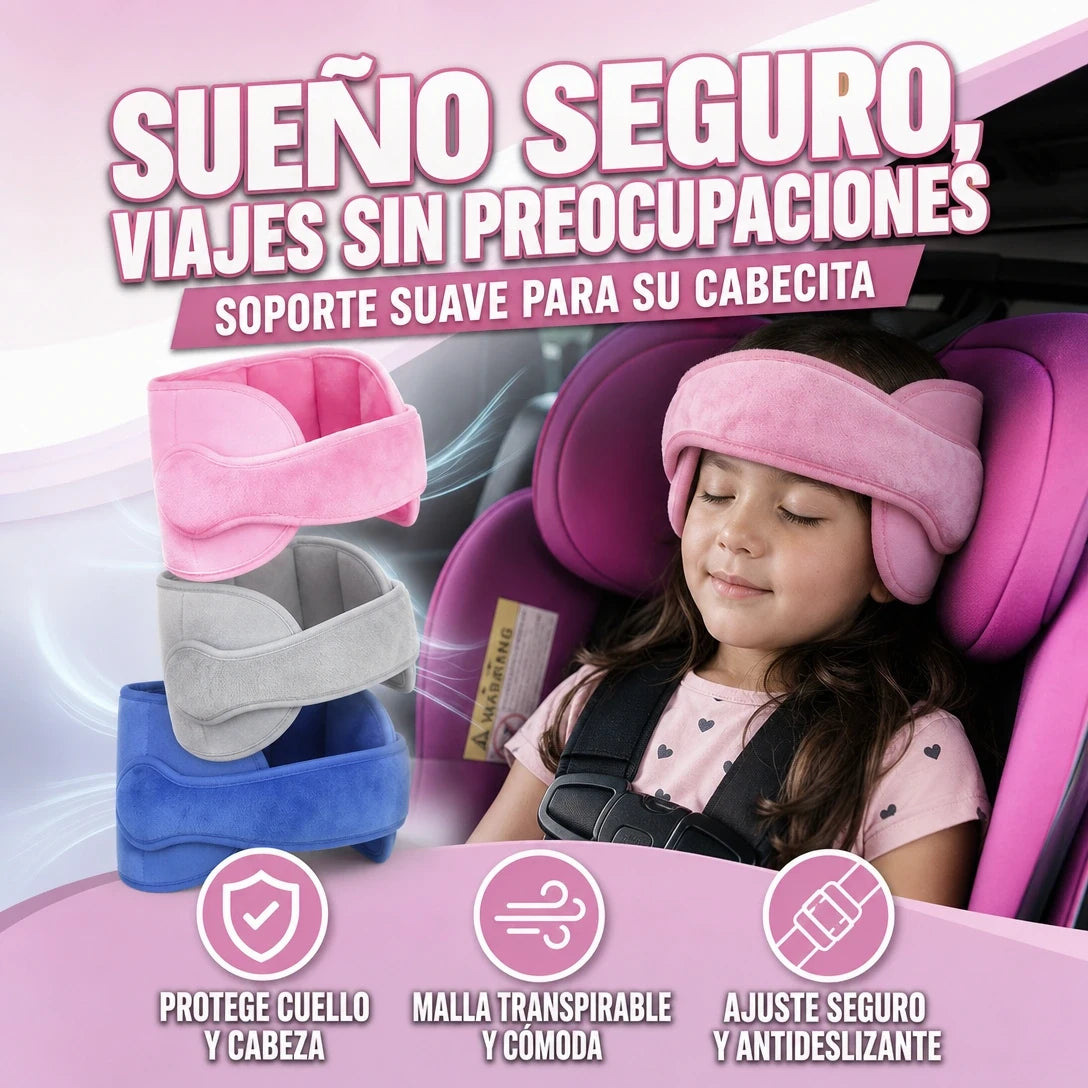 CINTURÓN DE SEGURIDAD PARA LA CABECITA DE TUS PEQUES VIAJE CÓMODO Y SEGURO