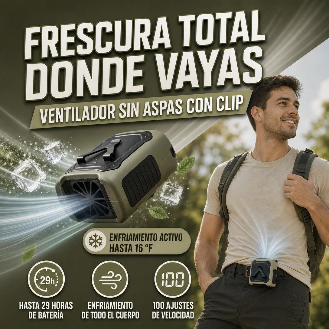 COOLCLIP ENFRIADOR CORPORAL PORTATIL LLEVA LA FRESCURA A TODOS LADOS