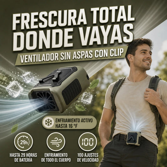 COOLCLIP ENFRIADOR CORPORAL PORTATIL LLEVA LA FRESCURA A TODOS LADOS