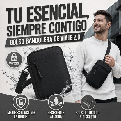 BOLSO BANDOLERA DE VIAJE 2.0 TUS ESENCIALES SIEMPRE A MANO CON SEGURIDAD