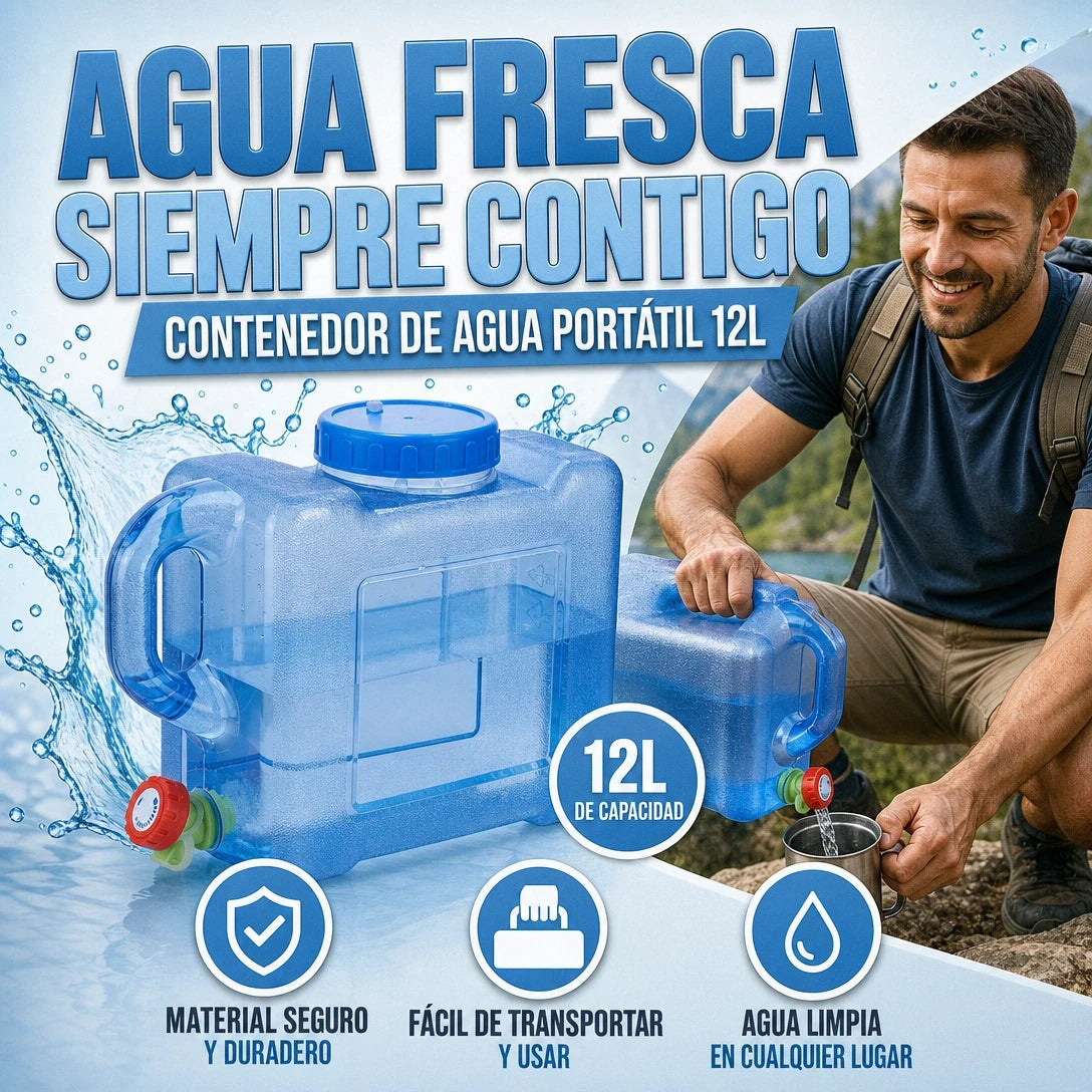 CONTENEDOR DE AGUA PARA 12 LITROS FRESCURA Y PRACTICIDAD A TU ALCANCE
