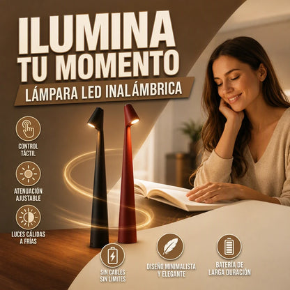 LÁMPARA LED MINIMALISTA DE MESA INALÁMBRICA EN ALUMINIO
