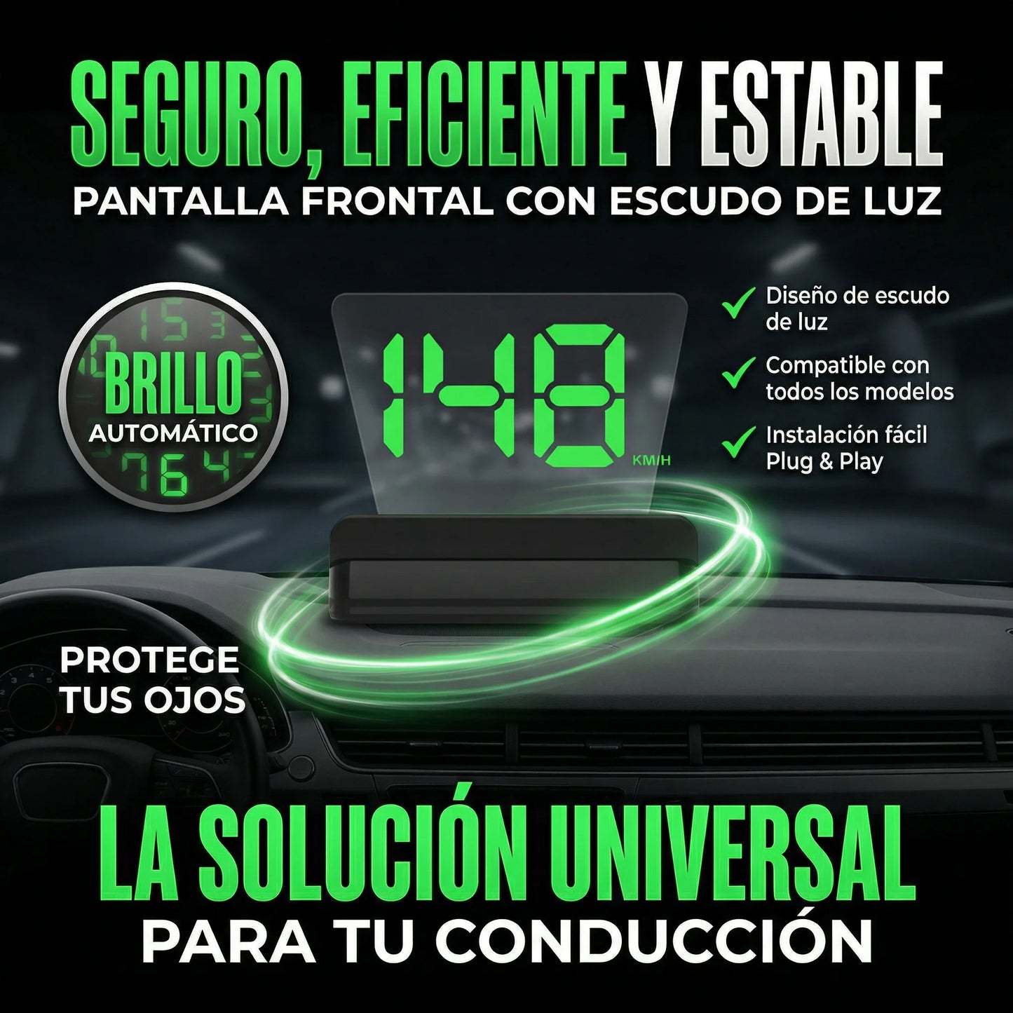 VELOCÍMETRO Y GPS HUD DIGITAL UNIVERSAL PARA AUTO