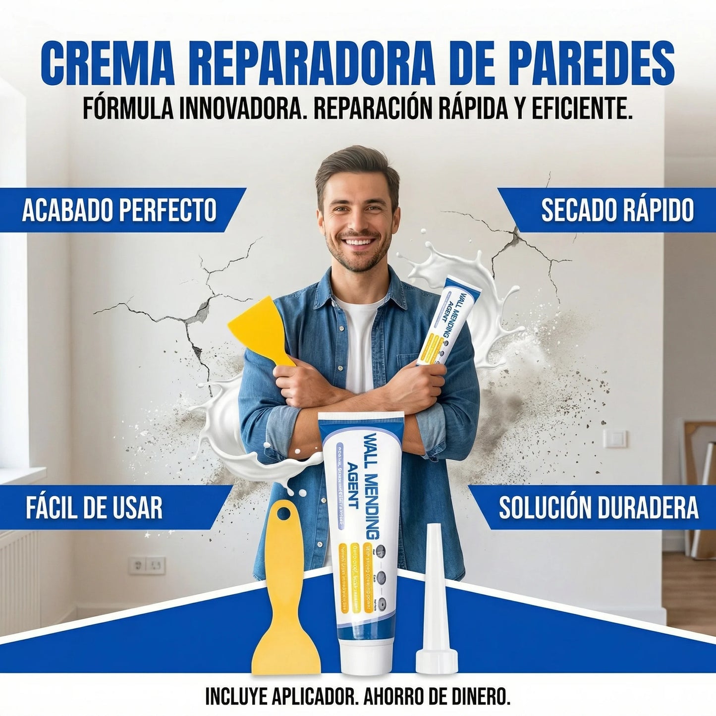 CREMA REPARADORA DE PAREDES, COMO NUEVAS EN SEGUNDOS